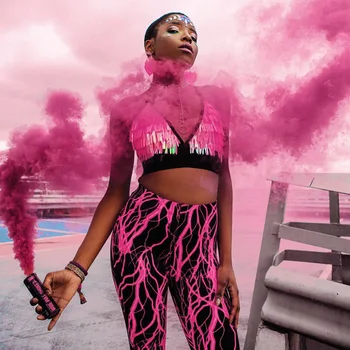 

women two piece set crop top outfits streetwear clothes sexy pants punk lightning zebra co ord 2019 autumn winter