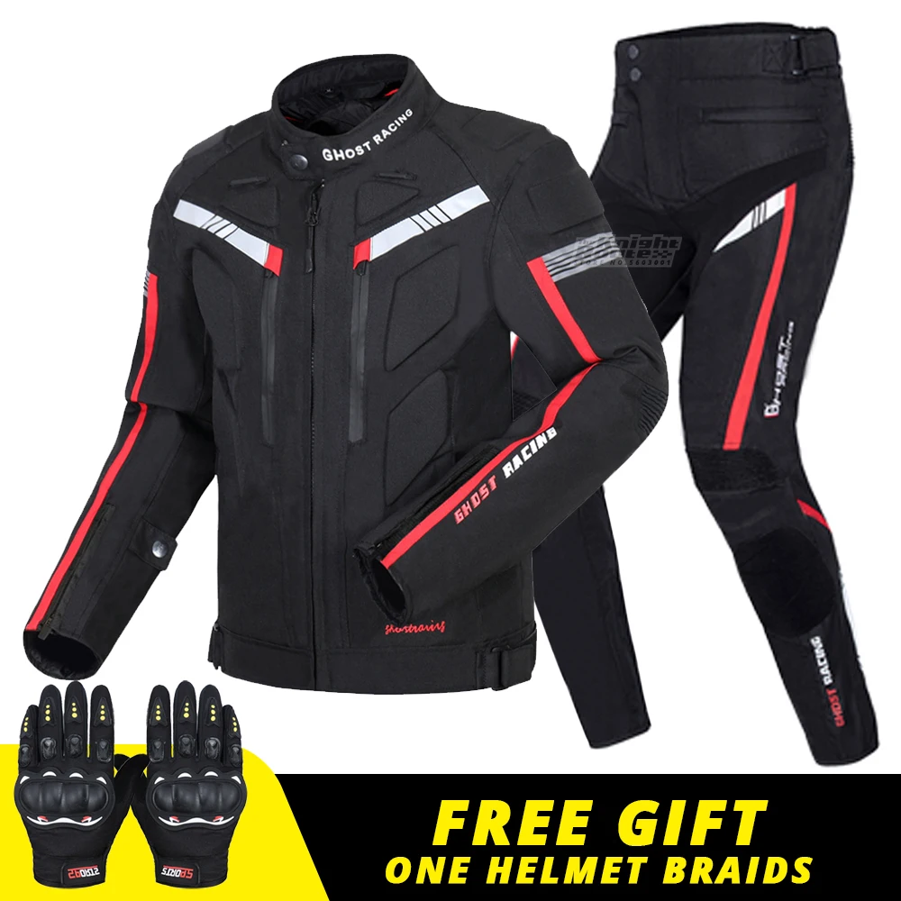 Motorcycle Jacket + Pants Suit Autumn Winter Body Armor Protective Gear Windproof Motocross Jacket Moto Protection Equipment