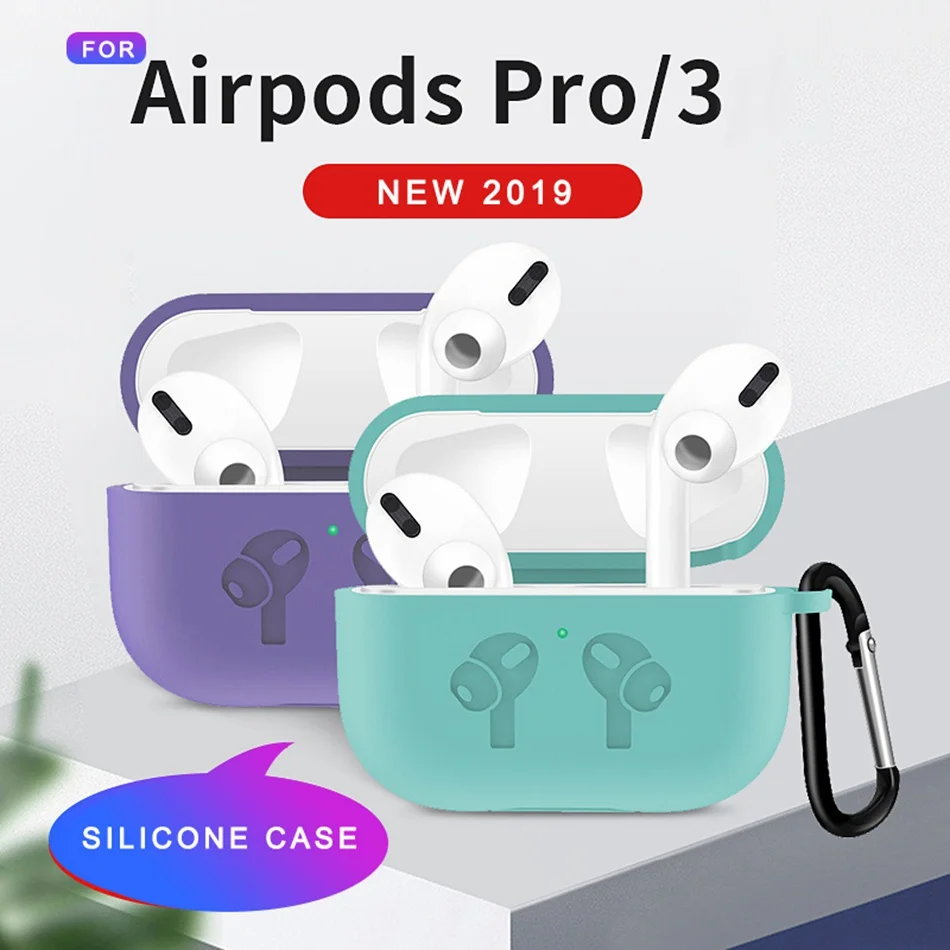 Беспроводной чехол для наушников Apple AirPods Pro силиконовый Air pods 3 защитный