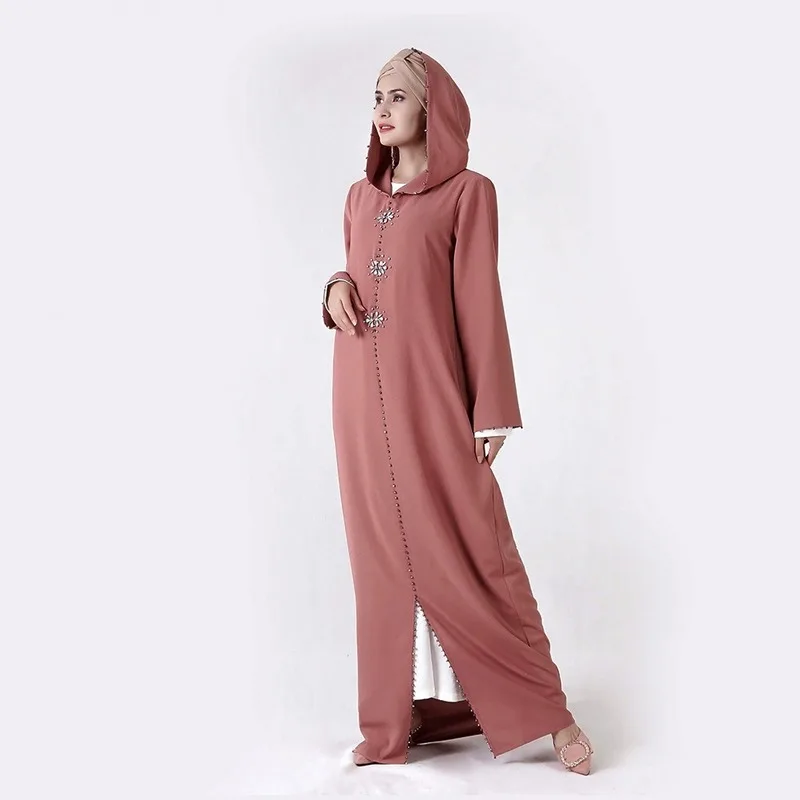 

Beaded Diamonds Moroccan Kaftan Dubai Evening Modest Prom Abaya Muslim Dress Kaftan Dubai Prom Arab Dresses Evening