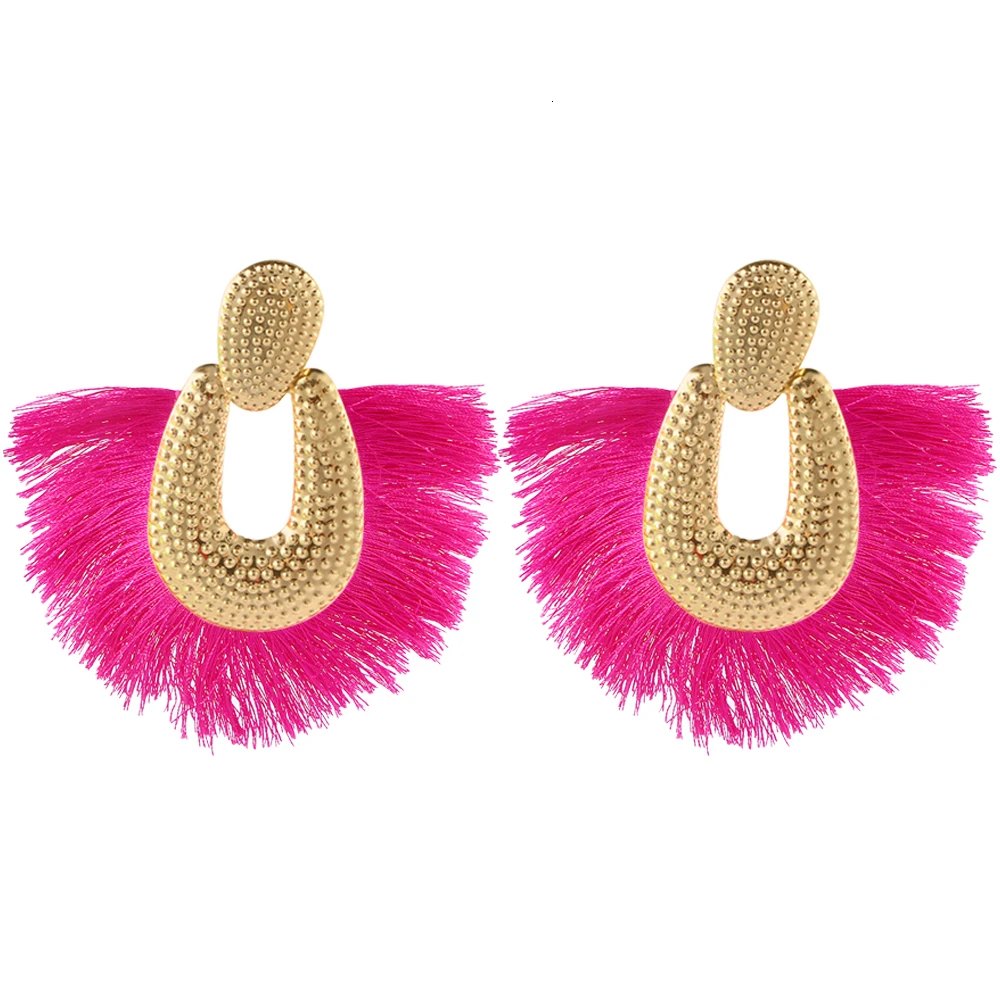 E5806Personality Women Big Tassel Drop Earrings Colorful Bohemia Dangle Earring Fashion Jewelry Ear Drop Special Design Gift CS28