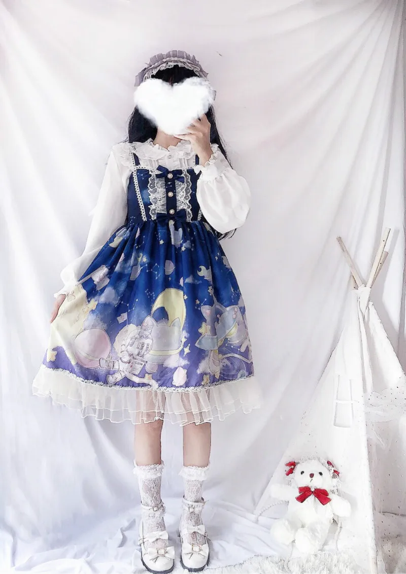 Cosplay&ware Lolita Dress Sweet Cute Japanese Kawaii Girls Princess Maid Vintage Gothic Printed Patterns Lace Pink Summer Skirt -Zentai shop online H63204394cd524d819556c76e72d7ad97a.jpg