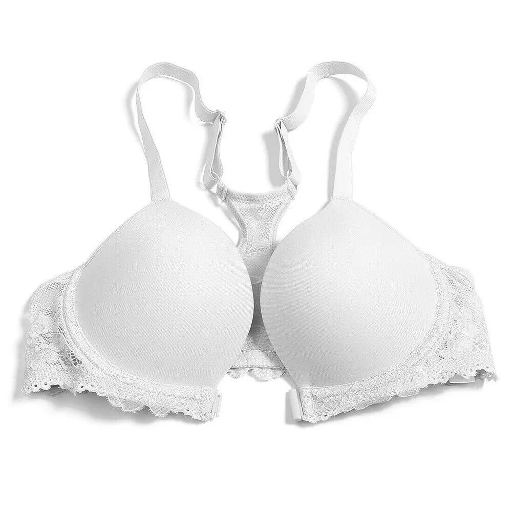 Plunge Female Bra Lace Embroidery Hollow Front Closure Nude Sexy Push Up  Padded Bras Y-line Strap Flexible Bra For Women - Bras - AliExpress