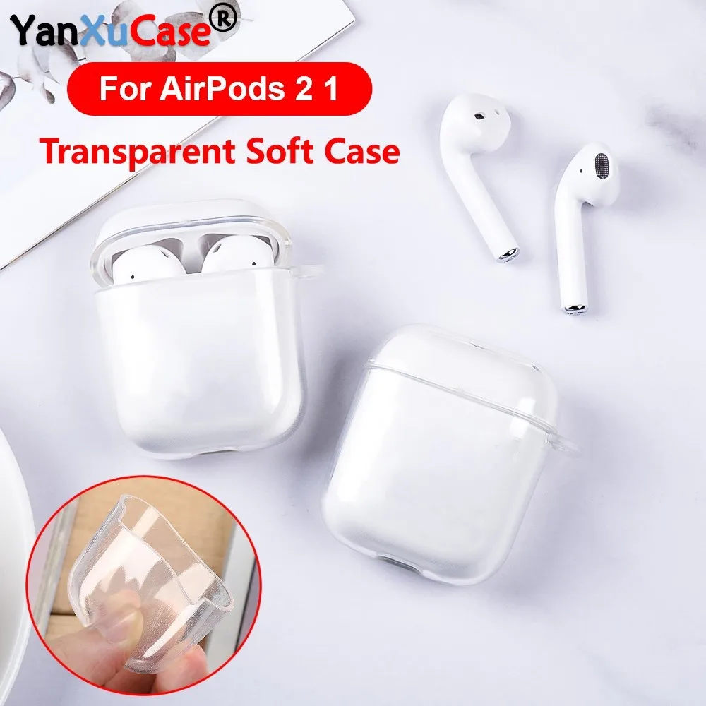 10Pcs Soft Case For Airpods 1 2 Transparent TPU Cover Wireless Earphone Headphone Accessories Protective Cover For Air Pods 2 1