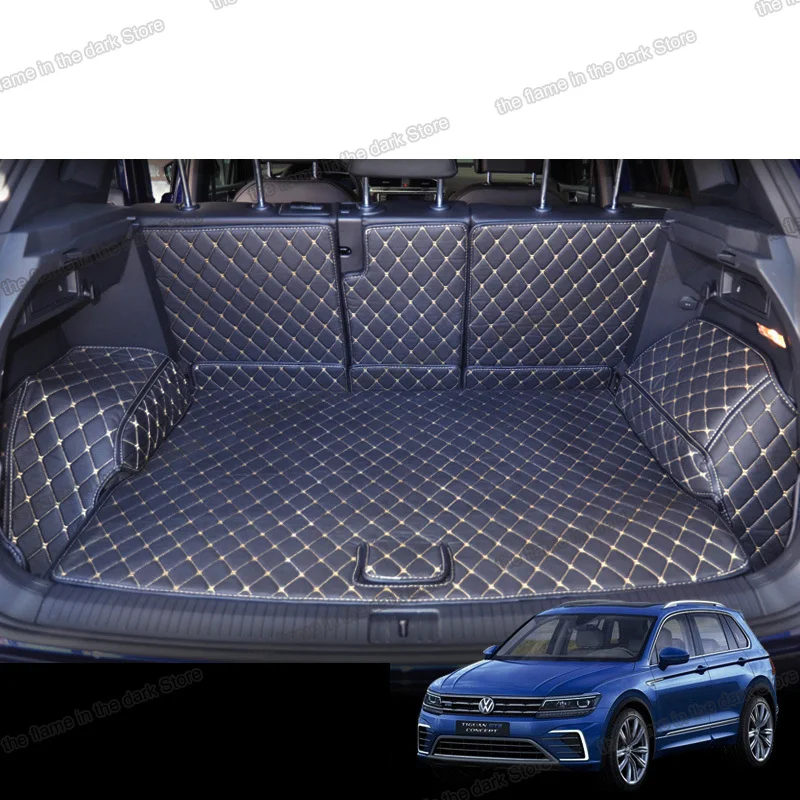 Leather Car Trunk Mat Cargo Liner For Volkswagen Tiguan Vw 2017 2018 2019 2020 2021 2022 Boot