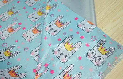 210D покрытые серебром мультфильм набивная рубашечная ткань водостойкая Защита от солнца фабричное кружево ткань 50x145 см - Цвет: Белый