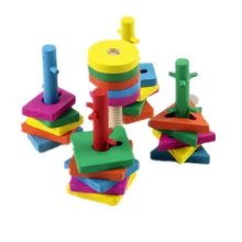 Деревянная игрушка пятиколонный Набор строительных блоков цветной формы познавательный, на поиск соответствия пятиколонный Геометрическая гнездовая игрушка