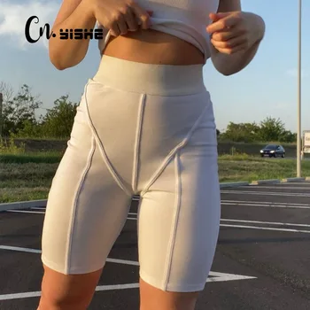 

CNYISHE Summer Women Thin Fitness Short Pants Casual Ladies Slim Shorts High-Waist White Shorts for Women Slim Streetwear Bottom