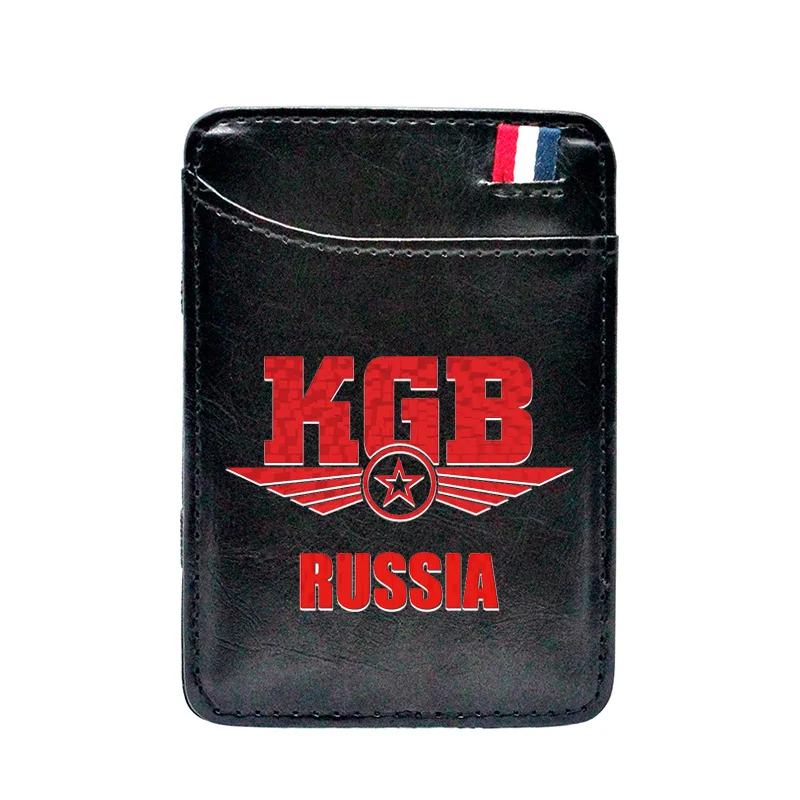 

Digital Printing Classic Russia KGB Leather Magic Wallets Cool Men Women Money Clips Card Purse Thin Cash Holder