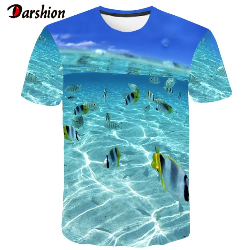 

Men T-shirt Leisure Fish Printing 3D T-shirts Men Funny Short Sleeves Tracksuits 3D t shirt DIY Customization Funny Fish Printed