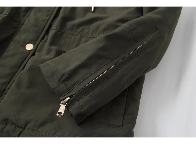 Bu58 Winter Hooded Waist Hugging Slimming Workwear Casual Parker Cotton Coat Cotton Overcoat Women's