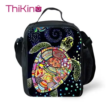 

Thikin Sea turtle Pattern Lunch Bags for Students Boys Girls Portable Cooler Box for Kids Pterosaur Tote Picnic Pouch For Girls