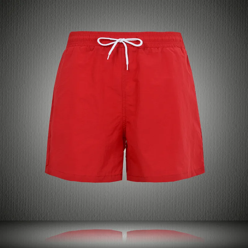 Горячая Распродажа, летние мужские пляжные шорты, быстросохнущие пляжные штаны, мужские качественные плавки, брендовая одежда, одноцветные - Цвет: Красный