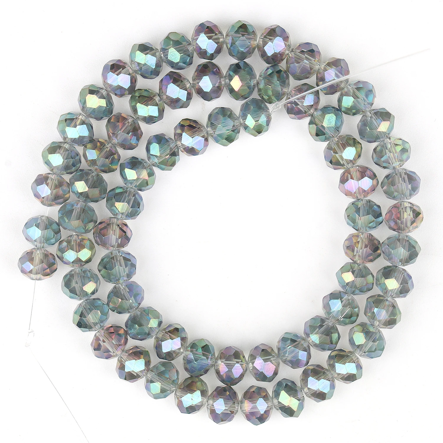 Beadthoven 1300pcs 4mm Faceted Rondelle Glass Beads - Rainbow Metallic Spacers For Jewelry