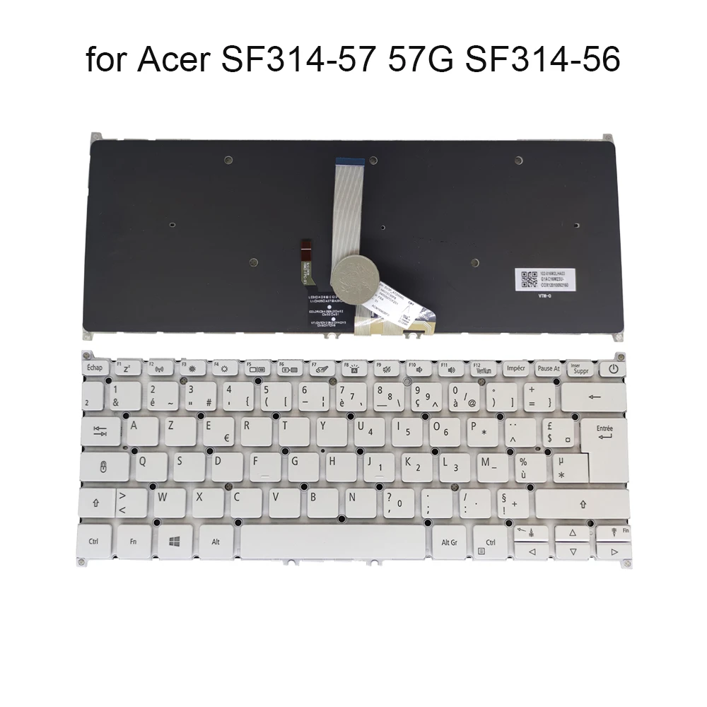 video Pebish Verbazing Azerty Franse Verlicht Toetsenbord Voor Acer Swift 3 SF314 57 SF314 57G  SF514 52 Fr Euro Laptop Toetsenborden Witte Achtergrondverlichting  NKI13130P8|Vervangende toetsenborden| - AliExpress