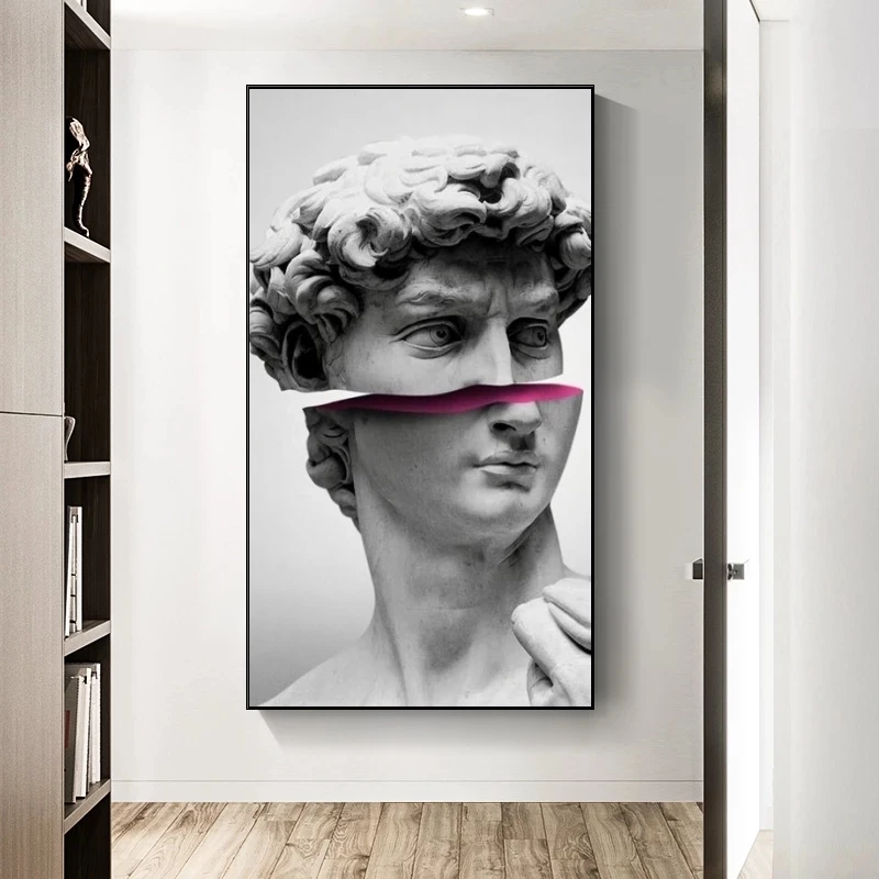 Абстрактная скульптура искусство Дэвида Vaporwave Картина на холсте Куадрос плакаты печать стене для гостиной
