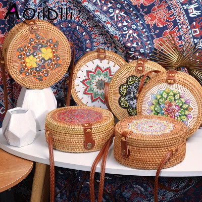 Rattan bag - Rattan Round Handbags - Bali Bags - Free Shipping