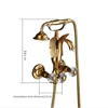 Luxury Gold Swan Bathtub Faucet Crystal Handle  Bath Sets with Hand Shower Hot Cold Mixer Tap For Bathroom Wall Mounted 5