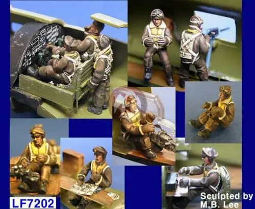 1/72 Scale Die-cast Resin WWII B-17 Flying Fortress Heavy Bomber Unit (10 People) Model Kit, Unpainted, Free Shipping 1
