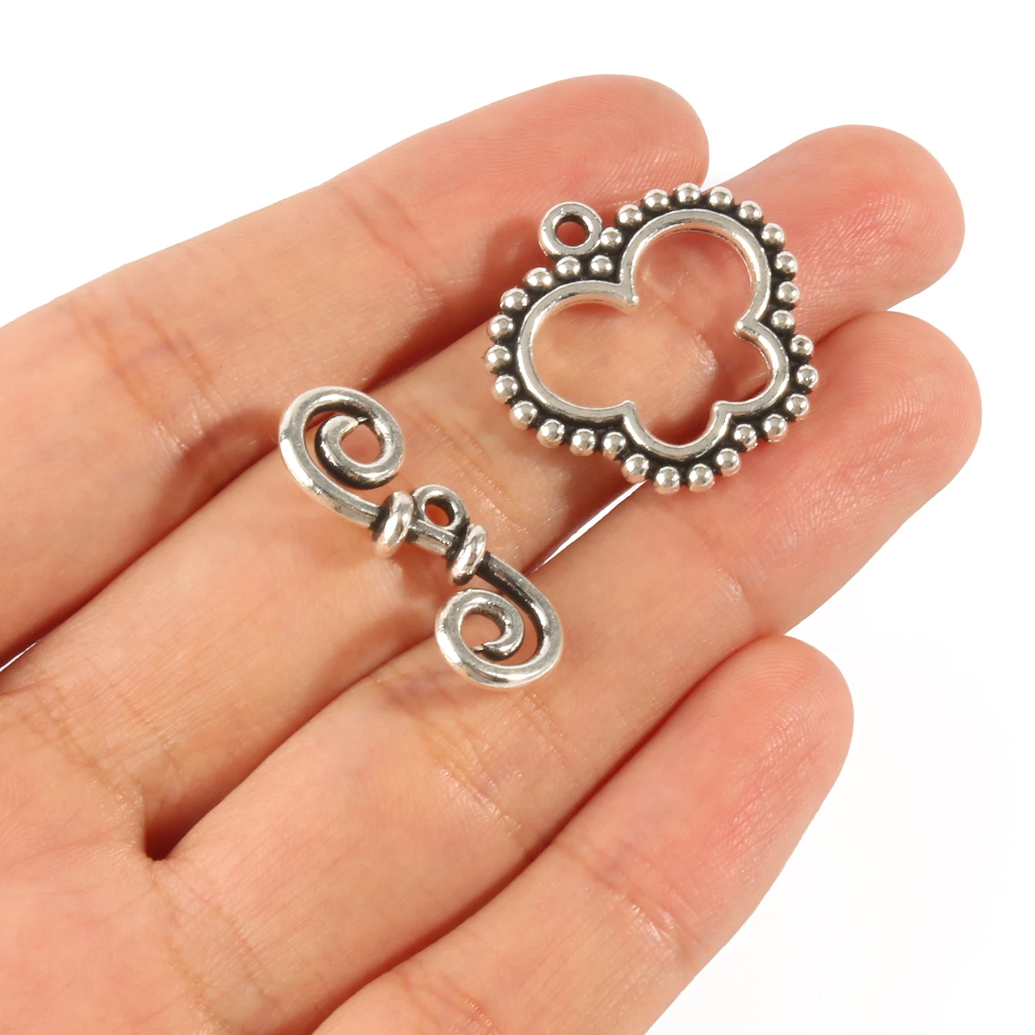 20 세트 스테인레스 스틸 실버 컬러 패스너 팔찌 토글 걸쇠 버클 커넥터 쥬얼리 만들기 OT 걸쇠 Diy 액세서리