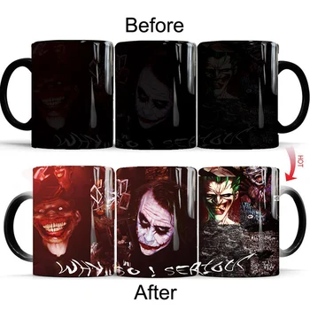 

2019 New Personality The Magic Joker Coffee Mugs 350mL Color Changing Mugs 3 Styles Changed Color Milk Tea Cup Creative Gifts