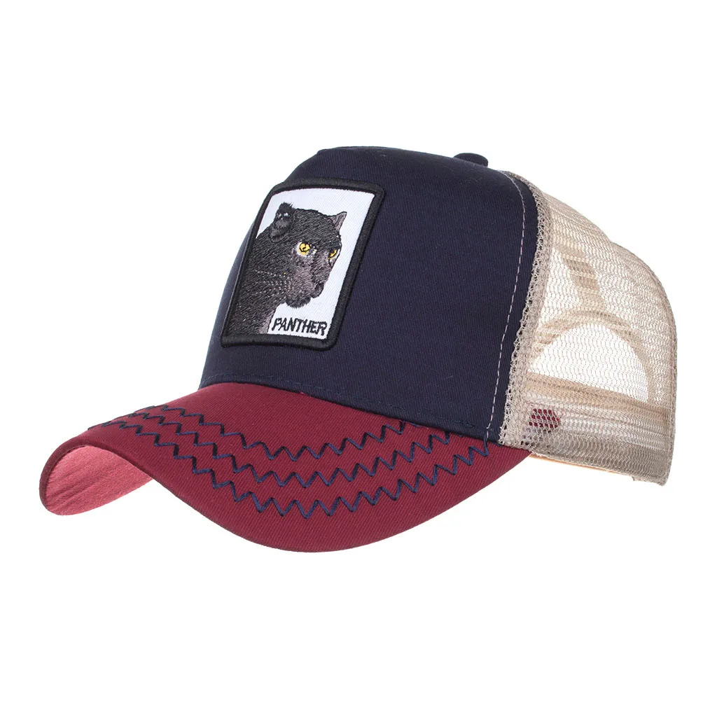 Летняя унисекс хип-хоп шляпа с вышивкой животных для мужчин и женщин бейсболки Регулируемые дышащие сетчатые шляпы от солнца Roblox Gorras