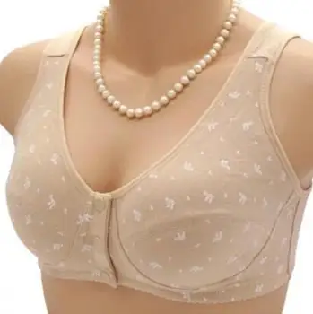 

Plus Size 36-44 B C Cup Women Front Closure Wireless Bras Flowers Comfortble Brassiere Sexy Underwear Breathable Cotton Bralette