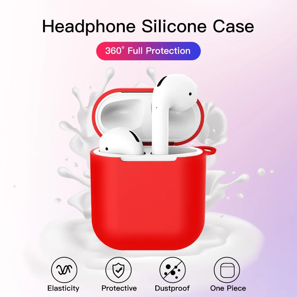 Мягкий силиконовый чехол FONKEN для оригинальных Airpods, чехол, защитный чехол для наушников, сумка для Airpods, зарядная коробка, TWS, Bluetooth наушники