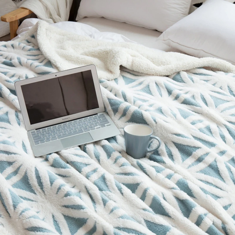 Супер мягкое фланелевое одеяло для кровати жаккардовое геометрическое теплое толстое пледы одеяло s Лист Покрывало Диван Механическая стирка
