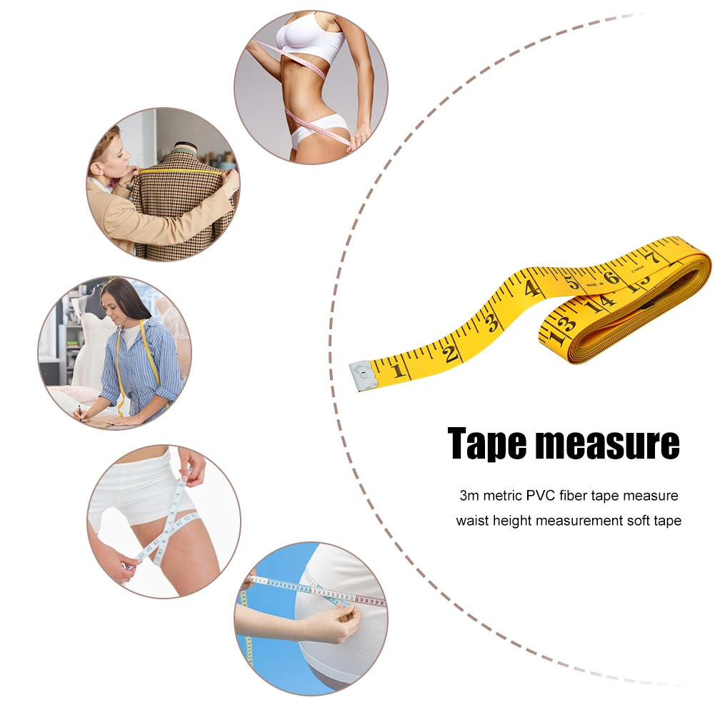 1.5/3 M Soft Flat Sewing Tailor Tape Measure Centimeter Portable Body  Height Metric Scale Measuring Meter Waist Circumference