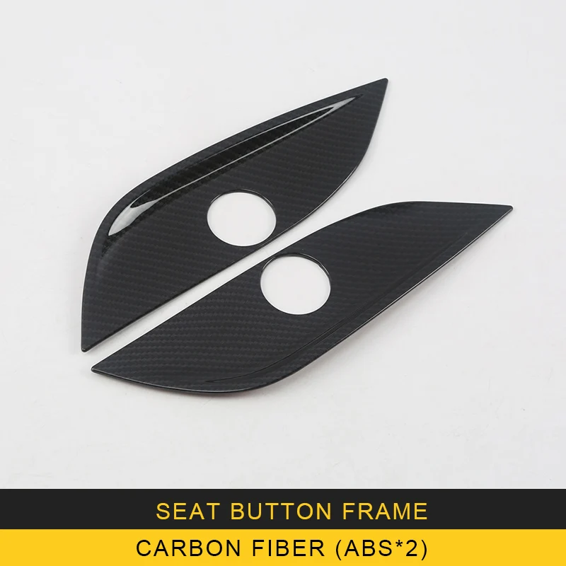 frame-Carbon fiber GENLINSI для Mercedes Benz E Class W213 C Class W205 Кнопка регулировки сиденья автомобиля Панель рамка отделка наклейка крышка аксессуары для интерьера - Название цвета: frame-Carbon fiber