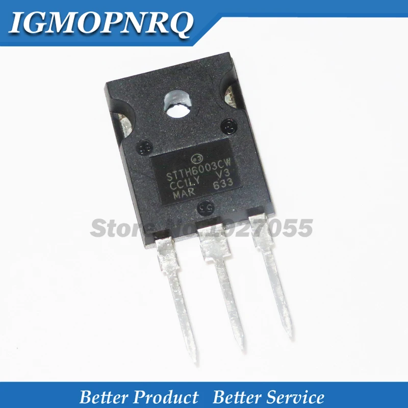 10pcs/lot STTH6003CW STTH6003 TO-247 Fast Recovery Diode new
