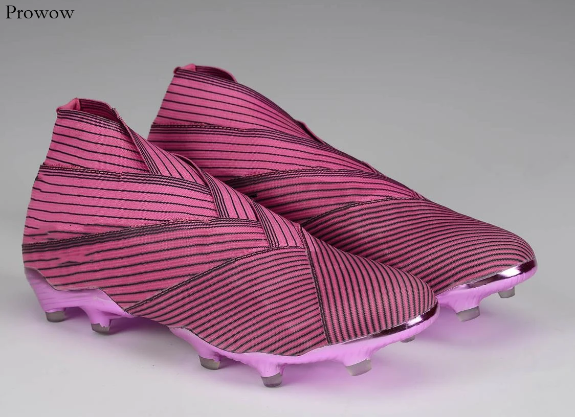 

Men's Purple High Ankle Turf Sole Indoor Cleats Football Boots Shoes Soccer Cleats