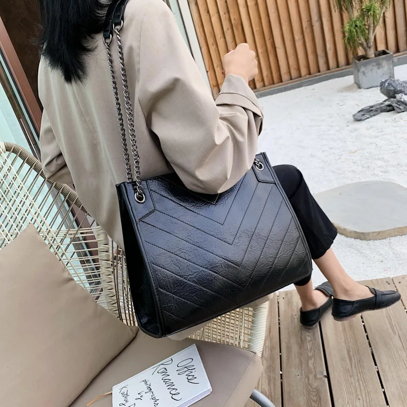 

Textured Western Style Bag Women's 2020 New Style Fashion Rhombus Chain Tote Bag Large Capacity-Style Crossbody Bag