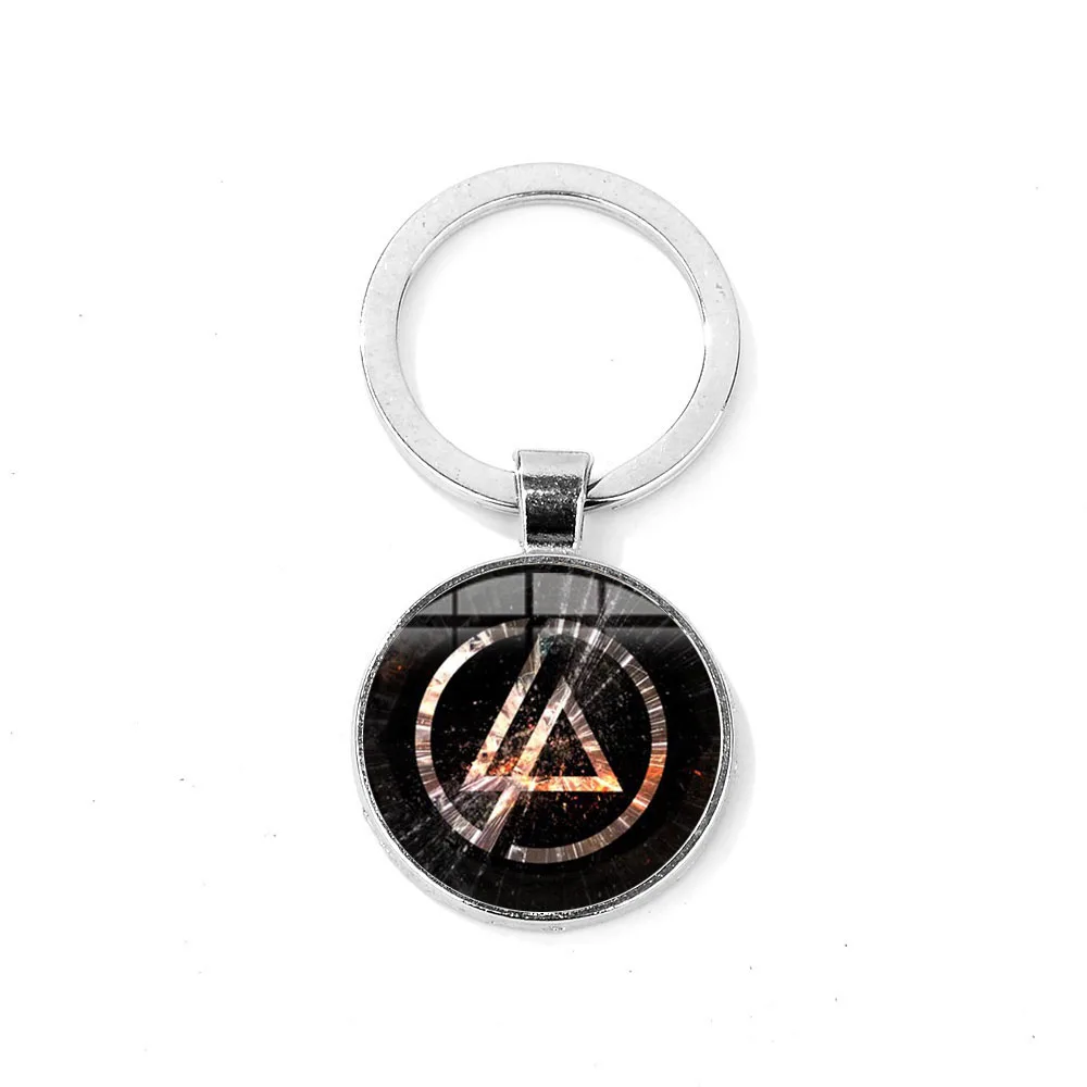 SINA Hot Rock Linkin Park Группа логотип брелок американская музыкальная группа стеклянный кабошон подвеска брелок серебряное покрытие ручной работы брелок
