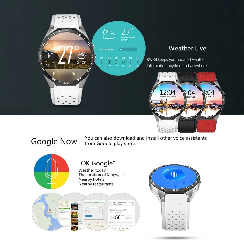LEMFO KW88 Шагомер монитор сердечного ритма анти-потеря gps навигация спортивные Смарт часы для iOS для Android