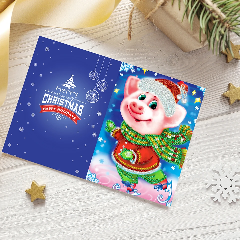 Zooya 5D специальные дрели рождественские поздравительные открытки подарок для ребенка алмазная живопись поздравительные открытки наборы для рисования "сделай сам" ручной работы 4Hk08