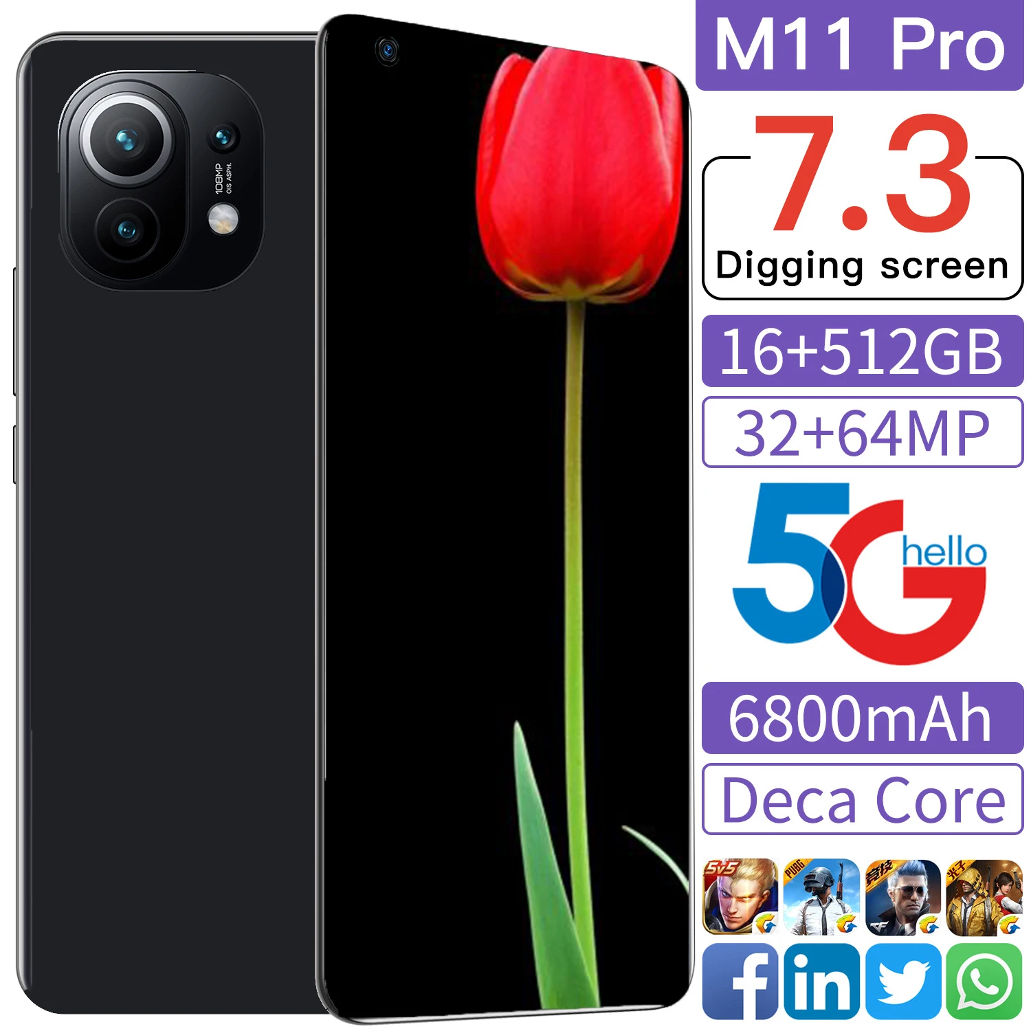 Xiao M11 Pro Smartphones 7.3