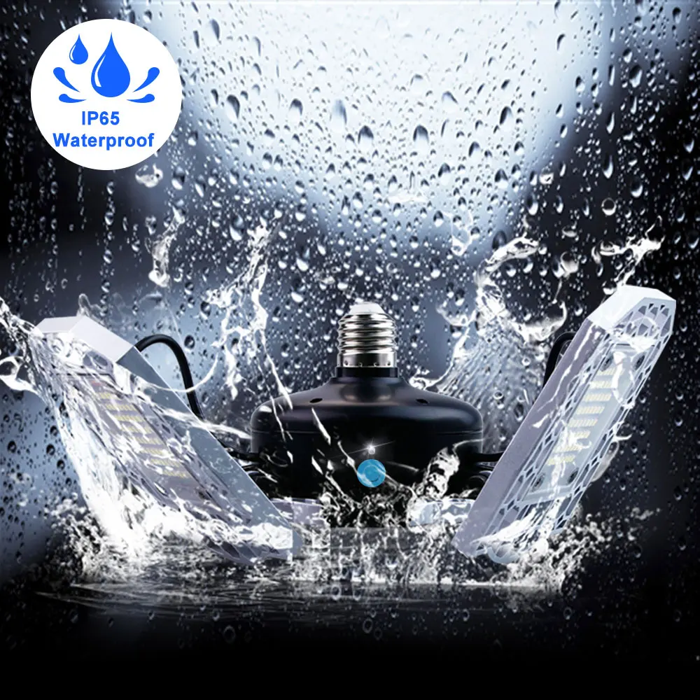 Deformable Led Bulb E27 Warehouse Lamp Led Garage Light 220V 110V Waterproof Auto ON/OFF Workshop Smart Sensor Lights 2835 SMD