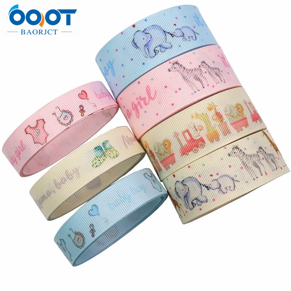 Cute Animal Cartoon Thermal Transfer Printed Grosgrain Ribbons,25MM 10Yard M-21419-477 Bow Cap DIY Party Gift Packaging Material