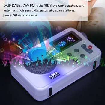 

Tuning Portable AM FM High Fidelity Speaker Earphone Port Outdoor Portable Radio Volume Control LCD Display Home DAB Digital
