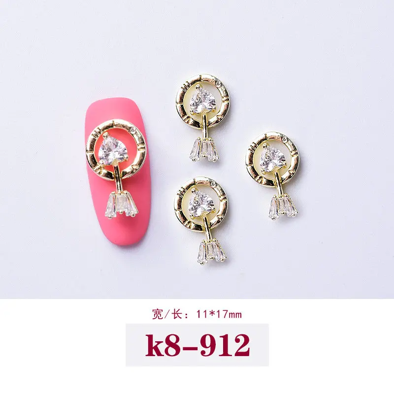5 шт 3D Звезды Луна бабочка кулон циркон дизайн ногтей ювелирные изделия японские Ногти украшения Циркон Кристалл Маникюр алмазные подвески - Цвет: K8-912