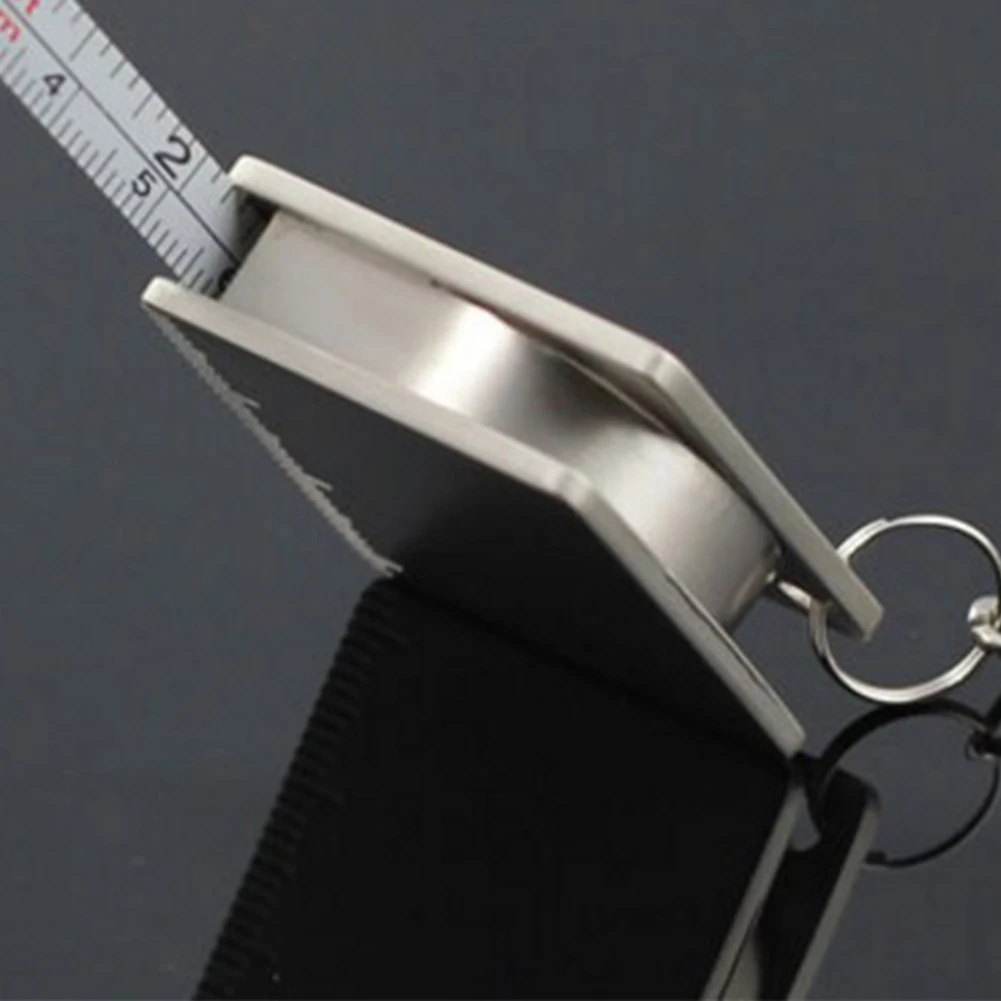 Tape Measure Compact Gauging Tool Retractable DIY Work Sturdy Pull Ruler Dual Use Keychain Anti Lost Practical Durable Square