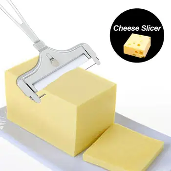 

Stainless Steel Wire Cheese Slicer Adjustable Thickness Cheese Cutter Kitchen Cooking Tool for make cheese block into slices