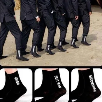 

Wedding groom socks creative black groomsman socks new mens socks gifts for men