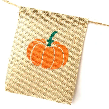

1set Outdoor Autumn Decoration Linen Pumpkin Flags Cartoon Banner Fall Wedding Birthday Banner