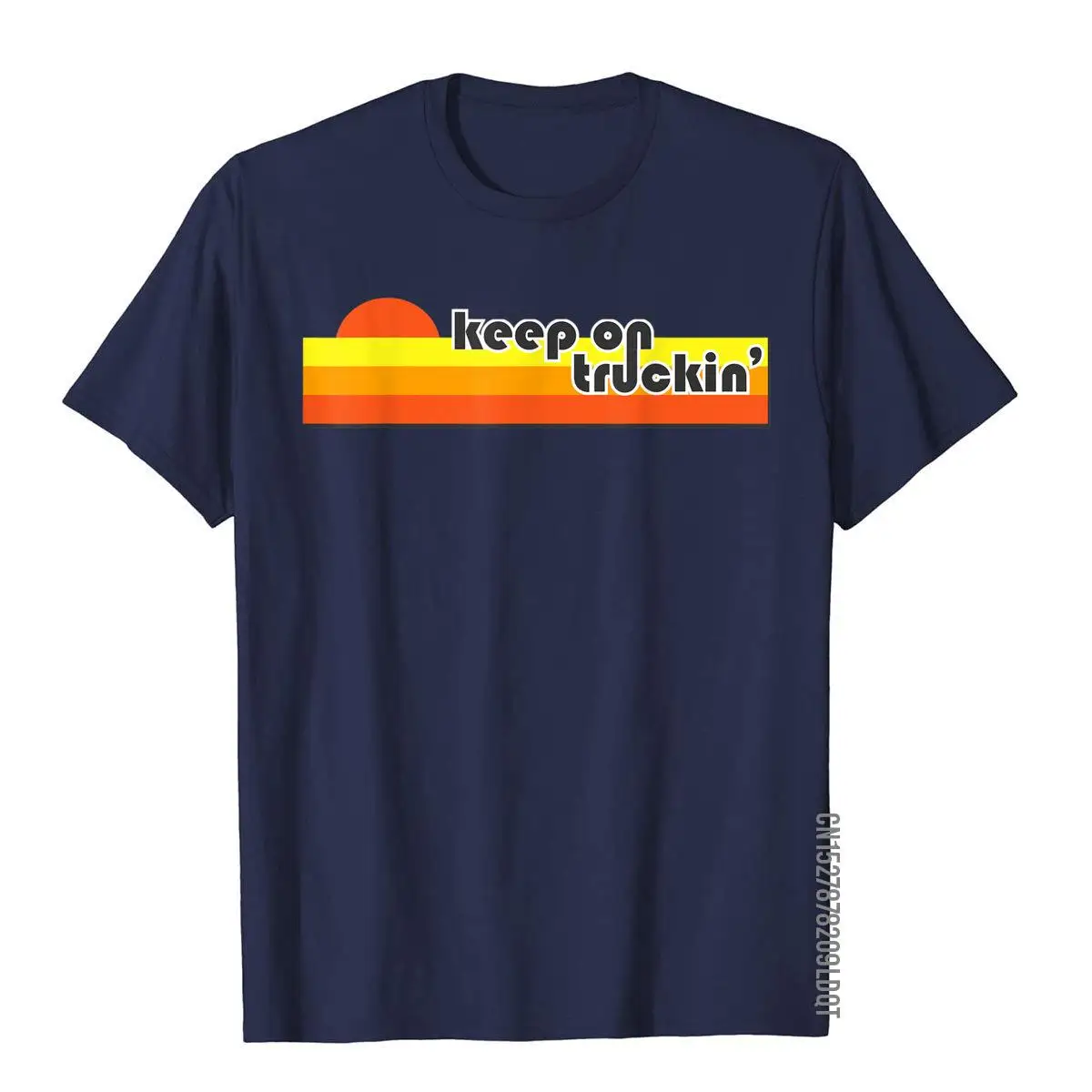 Keep on Truckin Retro Vintage Truck T-Shirt__B11359navy