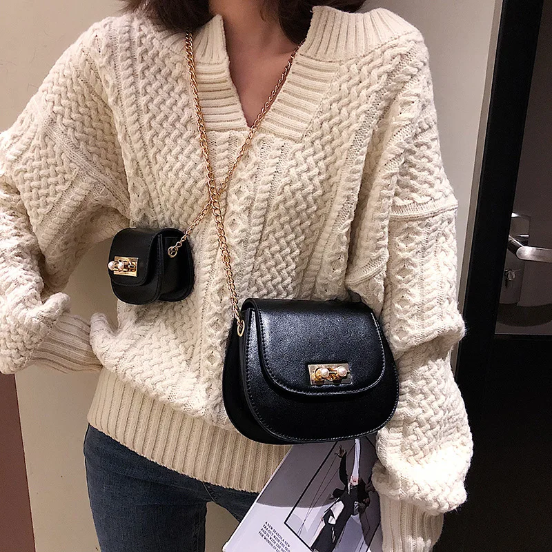 

2019 New Shell Pearl Lock Small Square Bag (Size) Single Shoulder Leaning Women's Bag