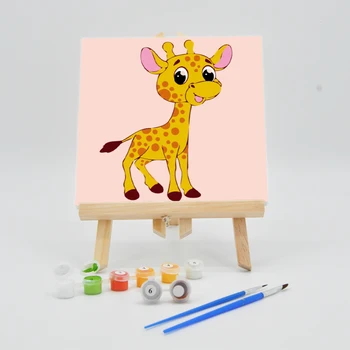 

Paint Oil Painting By Numbers DIY 20×20cm With Frame On Canvas For Kids Cartoon Deer Pictures Acrylic Children Coloring Artworks