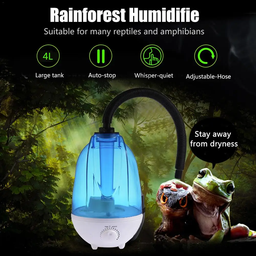 

4L Large Capacity Pet Humidifier Reptile Fogger Atomizer Tortoise Lizard Fogger for Rainforest Landscaping Reptile Fogger